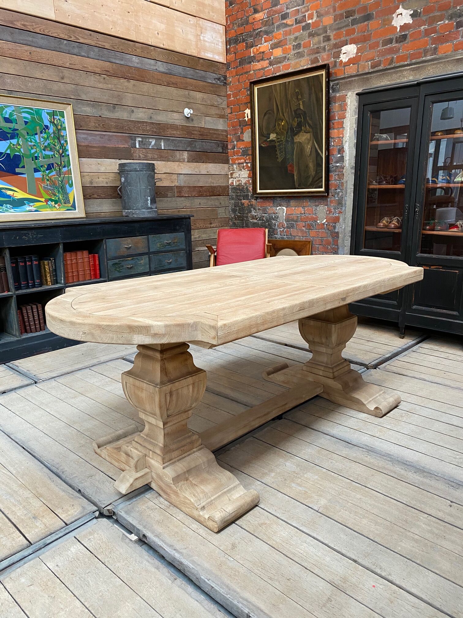 Solid oak monastery table