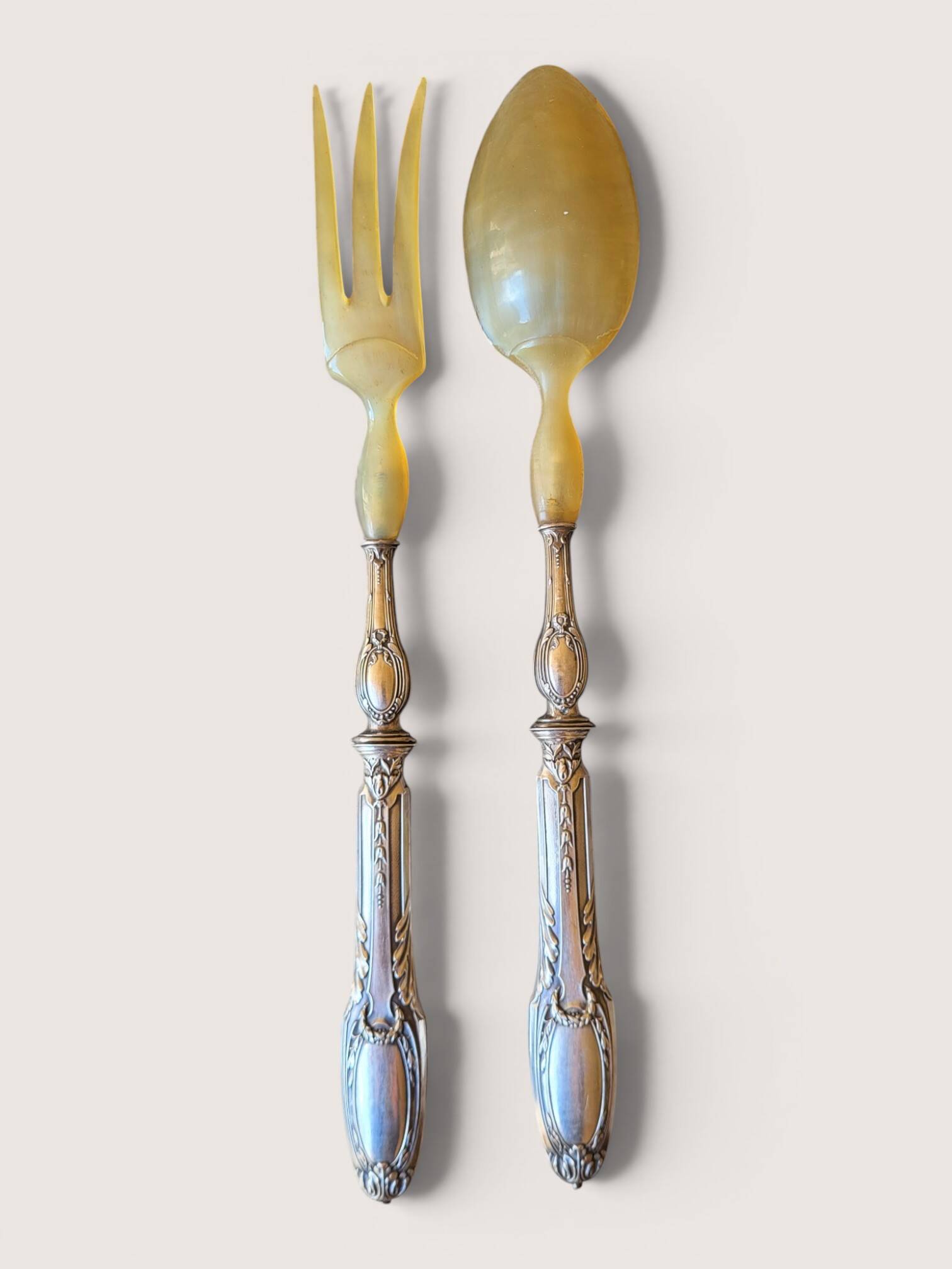 Silver salad servers