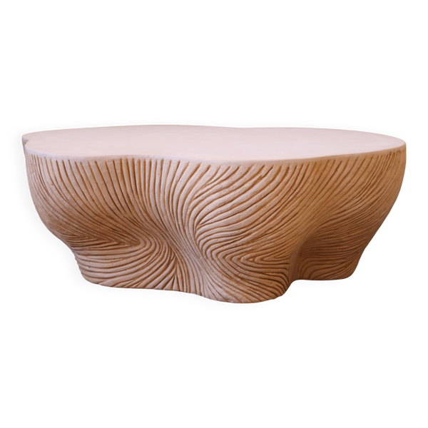 Spirale, table basse design effet pierre, création unique fait main