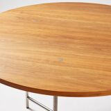 Table ronde Sven Markelius 'Markelius01' – Édition limitée Design 1930 en acier inoxydable et noyer