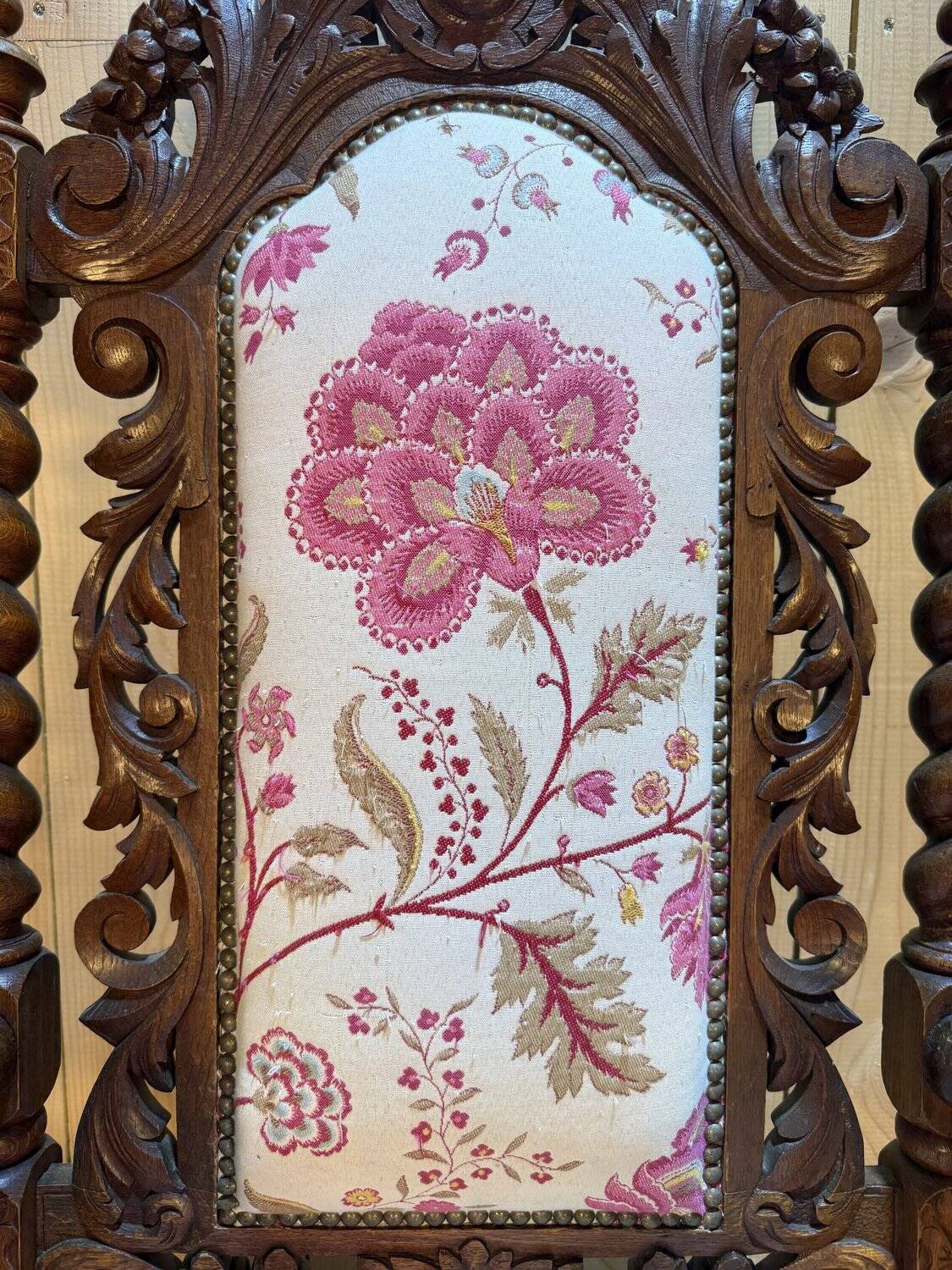 Carved walnut armchair in High Period style