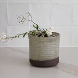 Glazed stoneware vase signed – Art ceramic flower holder