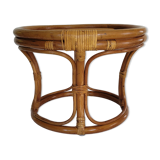 Tabouret rond en rotin