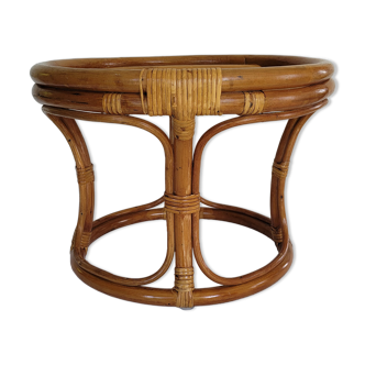 Tabouret rond en rotin