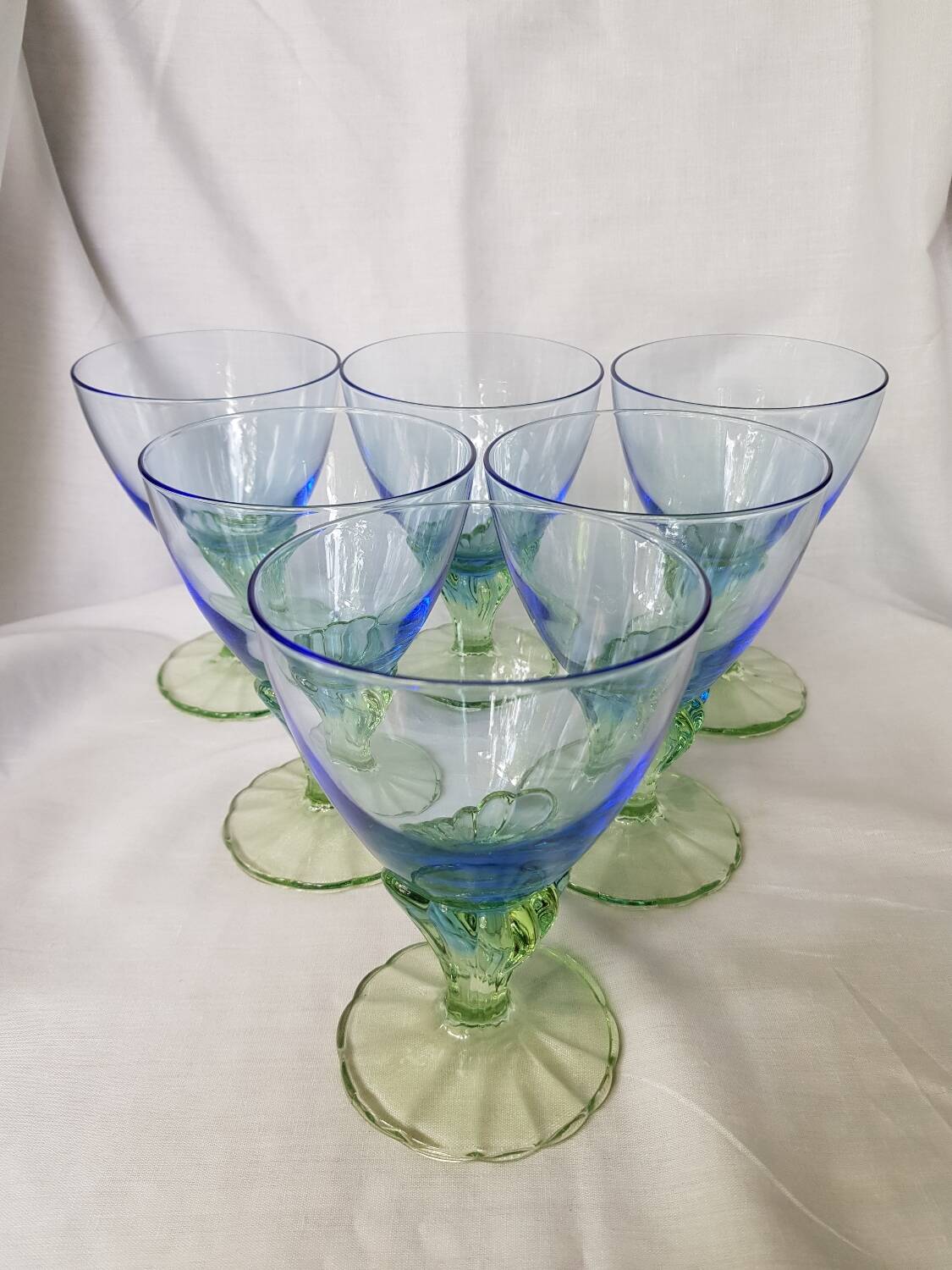 Set de 6 grands verres à eau Bormioli Rocco Bahia bleu vert
