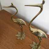 Paire de héron en laiton 1960s