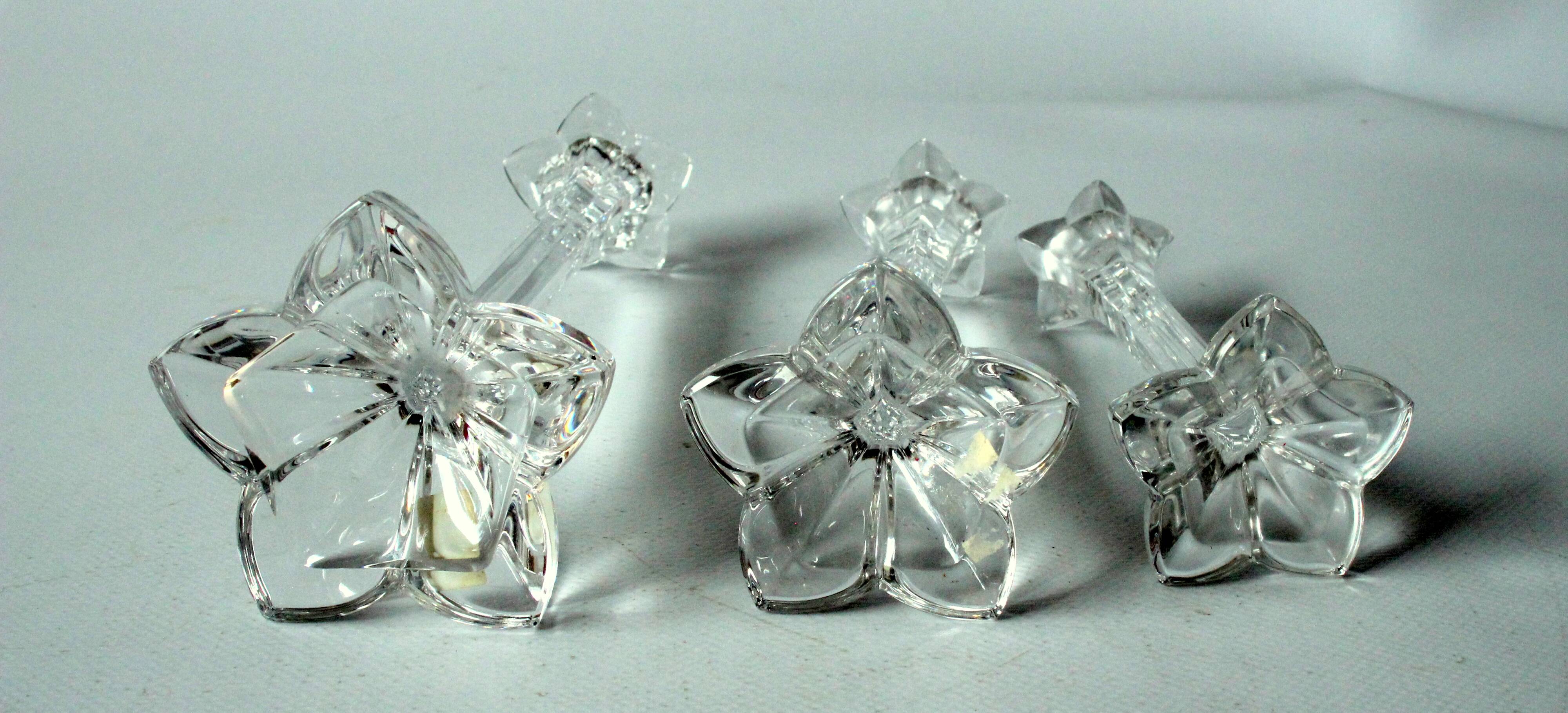 3 lead crystal glass candle holder by Nachtmann as a set - Vintage