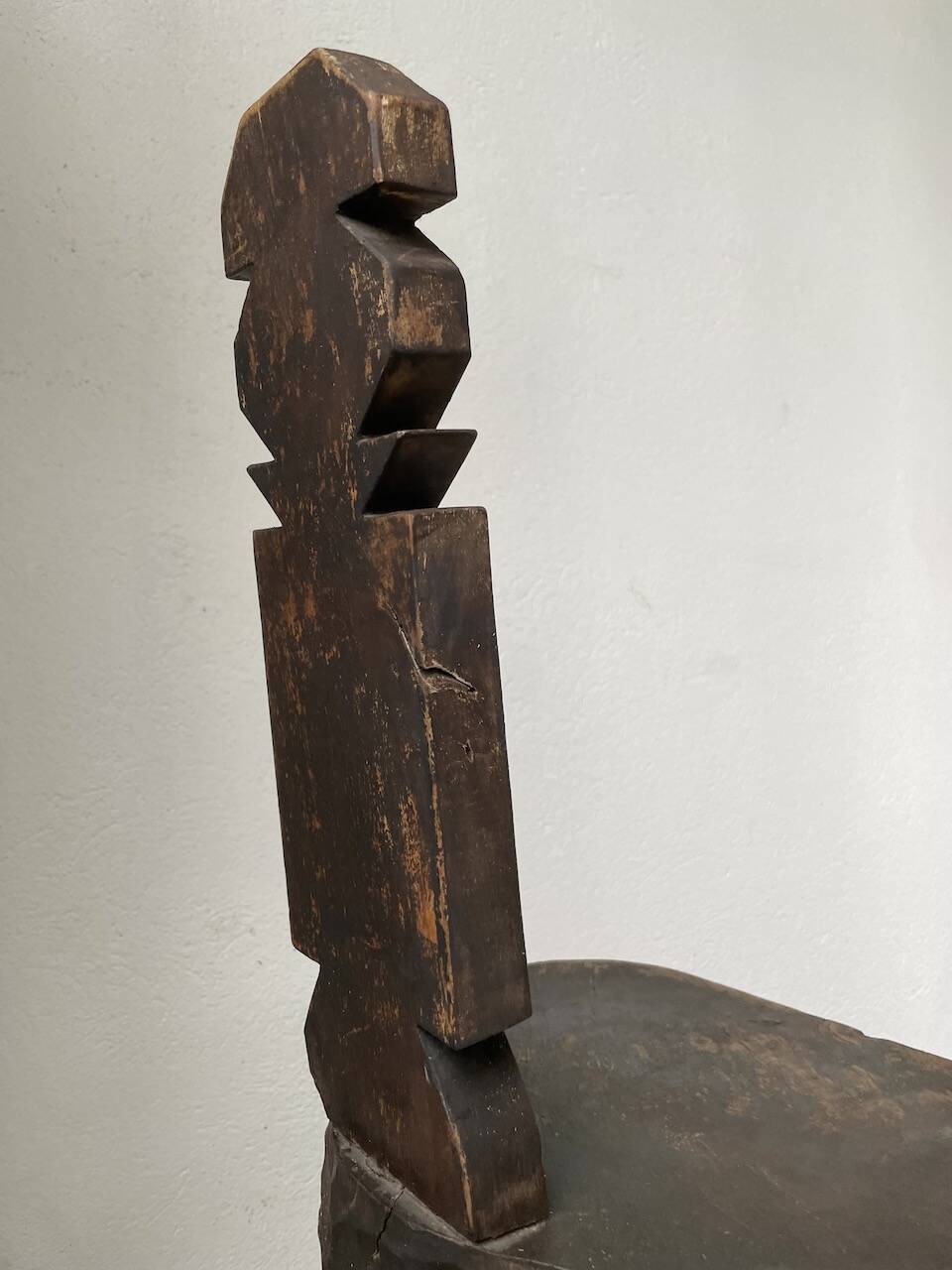 Brutalist stool with African influence