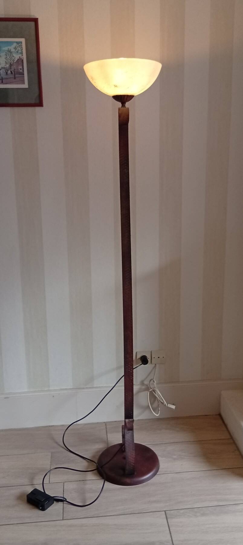 Indoor wrought iron floor lamp