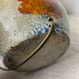 Stoneware lamp with wool shade