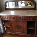 Console serves Louis XVI with marble and mirror