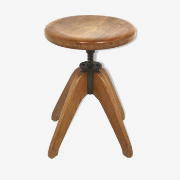 Tabouret "swisel" en chêne, Suède, 1920