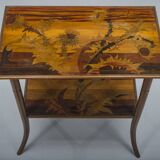 French Art Nouveau Marquetry Table by Emile Galle, 1900s
