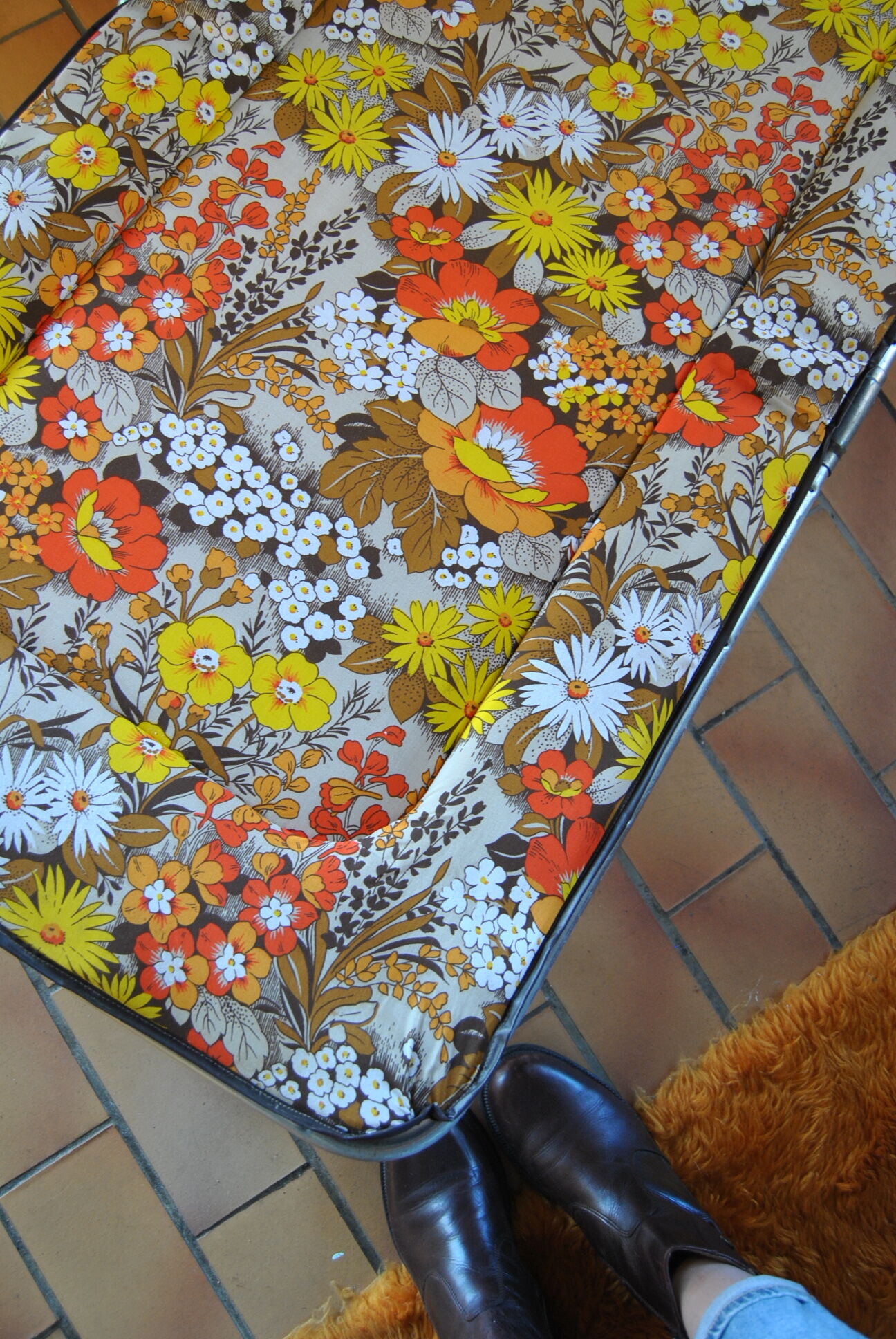 Vintage sunbathing deckchair 70s