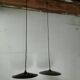 2 enameled sheet metal pendant lights