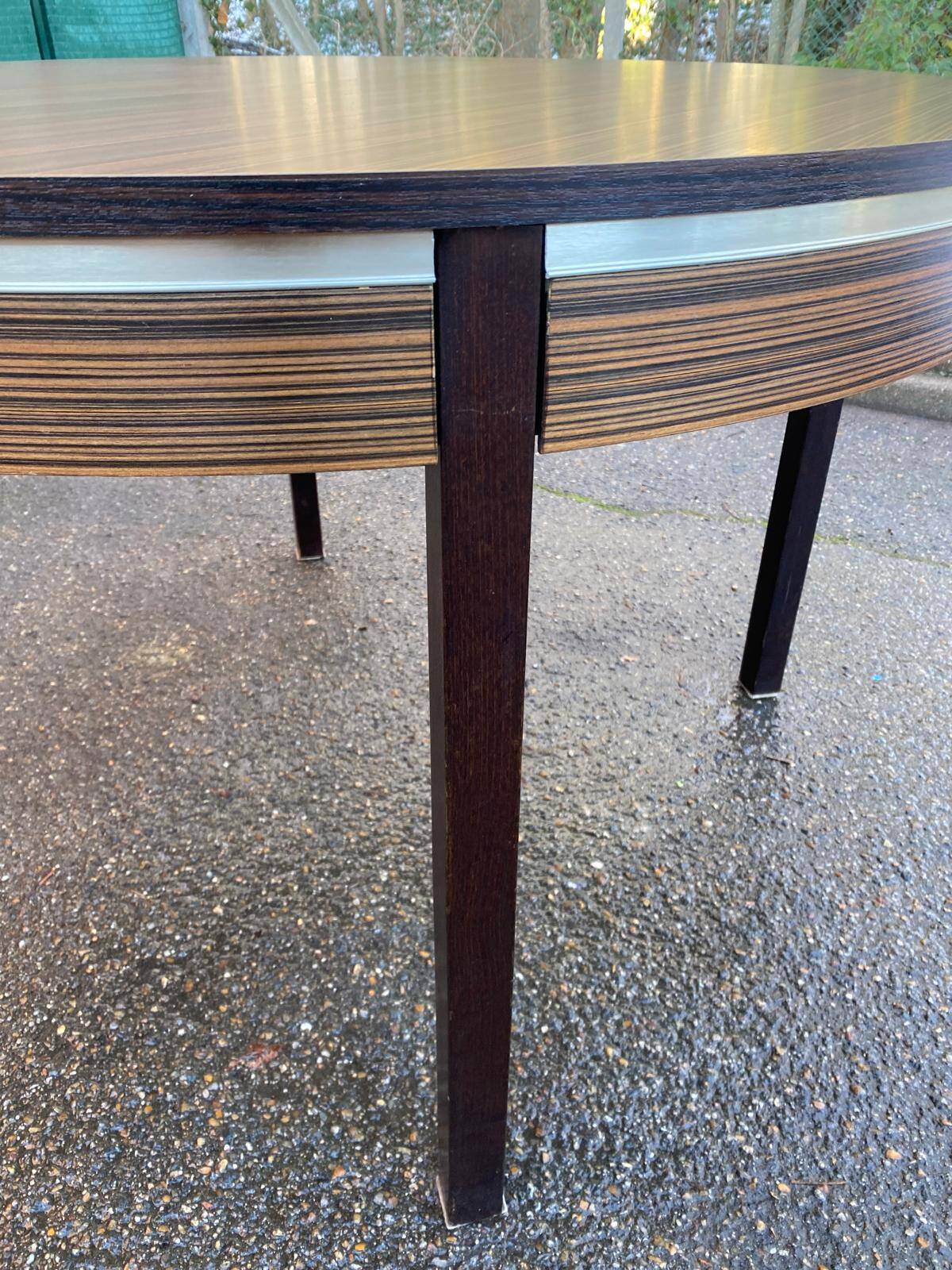 1960s round extendable Scandinavian dining table