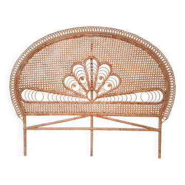 Peacock rattan headboard
