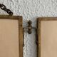 Vintage mirror 1900 triptych barber dressing table brass - 27 x 70 cm