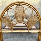 Single rattan and peacock cane bed