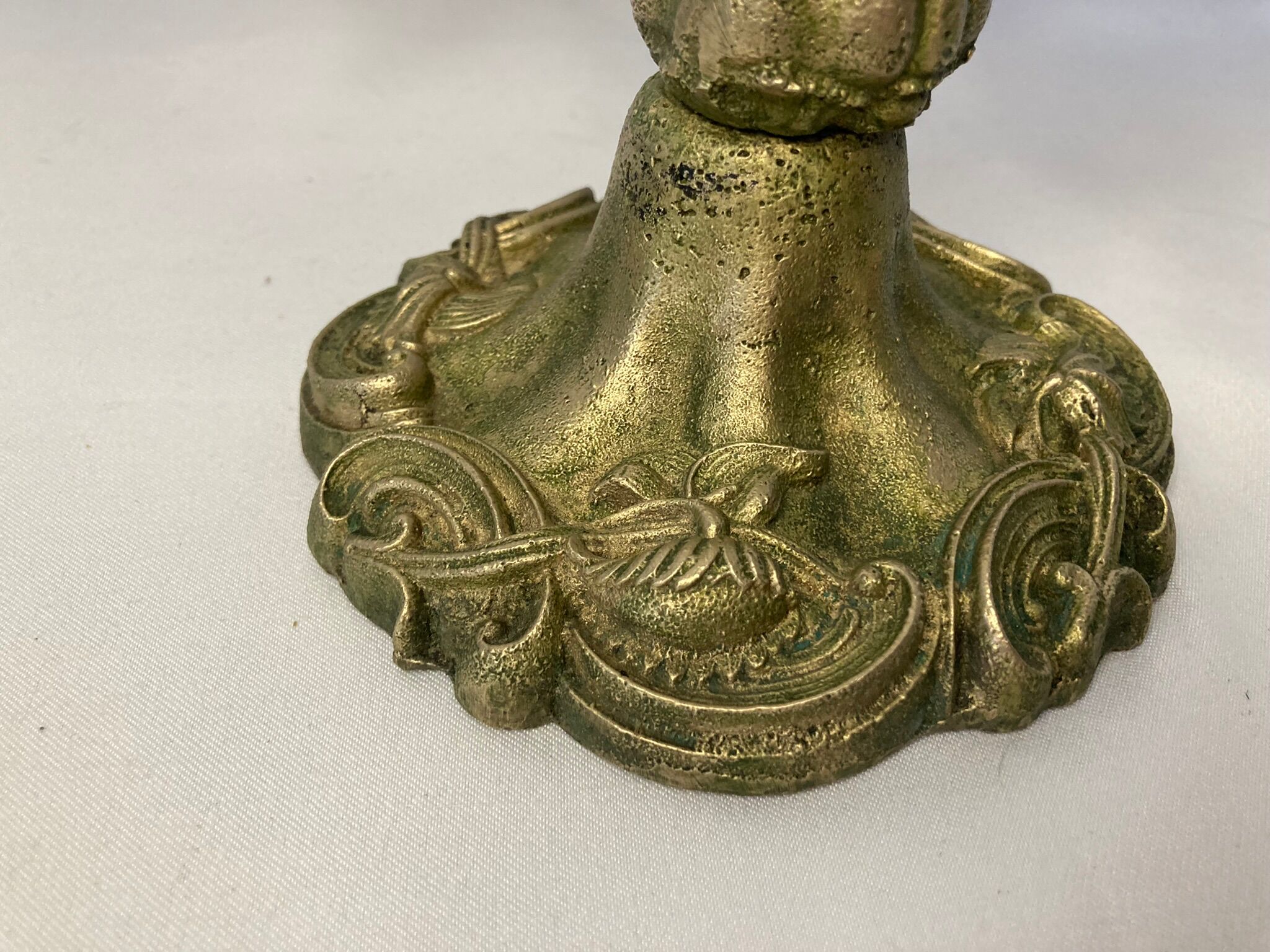 Old three-pointed bronze chandelier early twentieth century