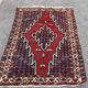 Antique handmade wool carpet, Mazlagan Iran 194 cm