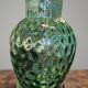 Textured glass vase and carafe duo in blown green glass, Biot style, 1960s.