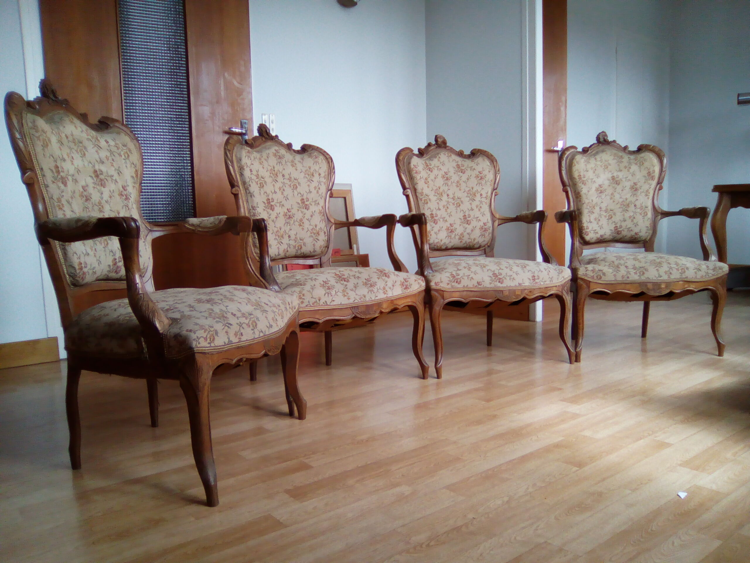 4 Louis XV style convertible armchairs