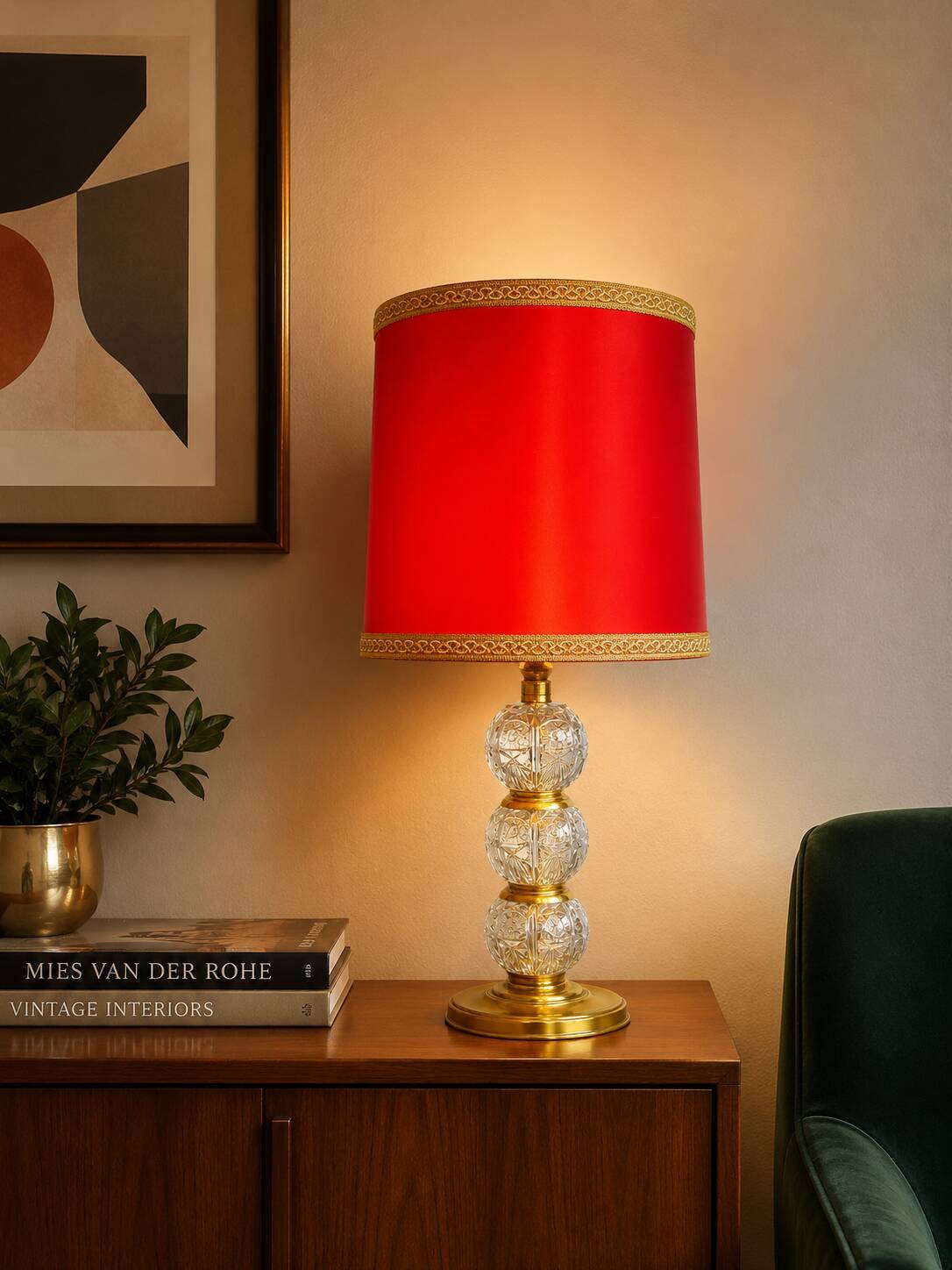 Vintage crystal lamp, 1970s