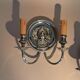 Pair of two-armed silver-plated bronze wall lights from Maison Charles, 1960.