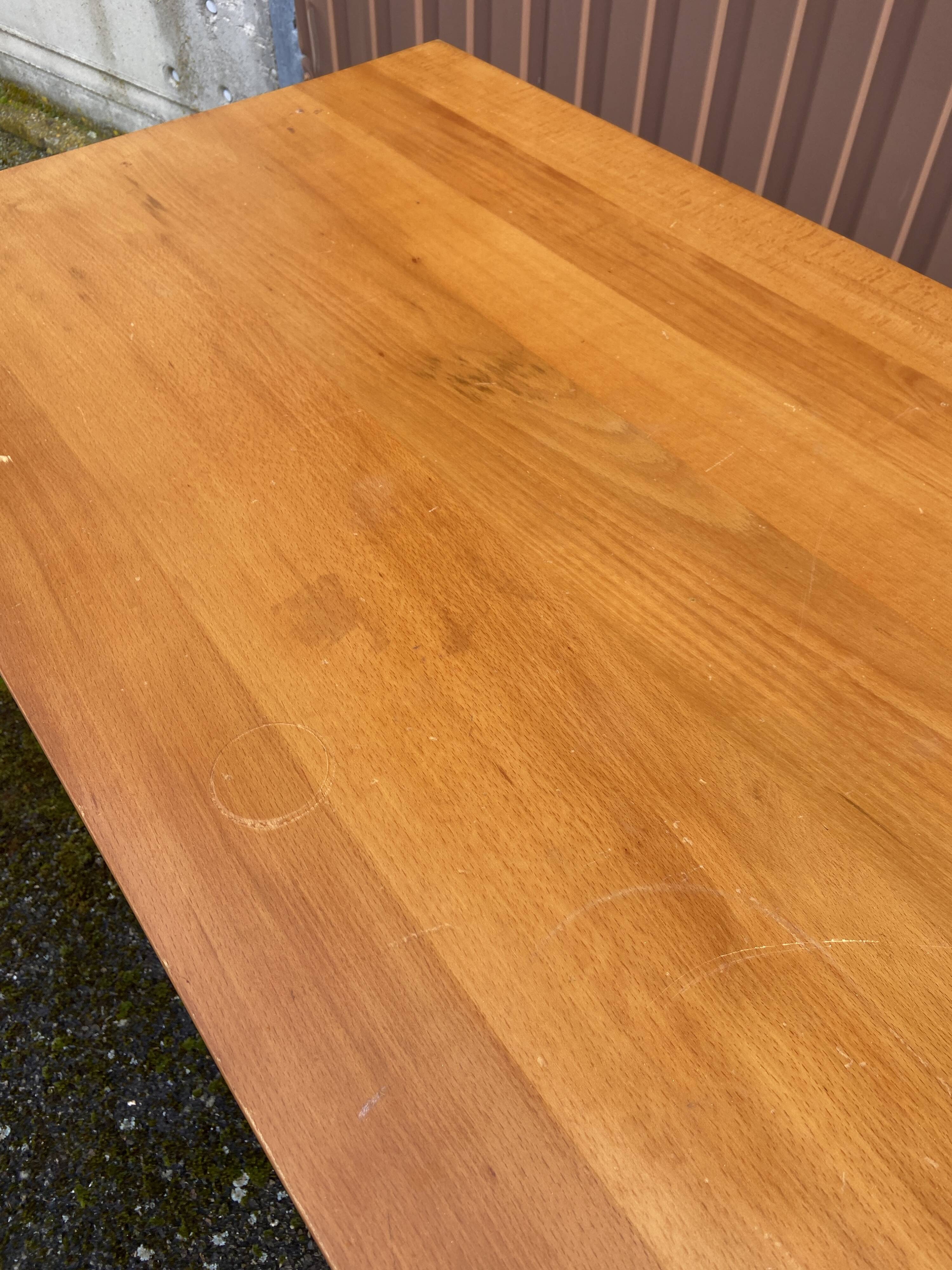 Vintage 1950s Brasserie Bistro Coffee Table Beech and Fir Brasseur Adelsh