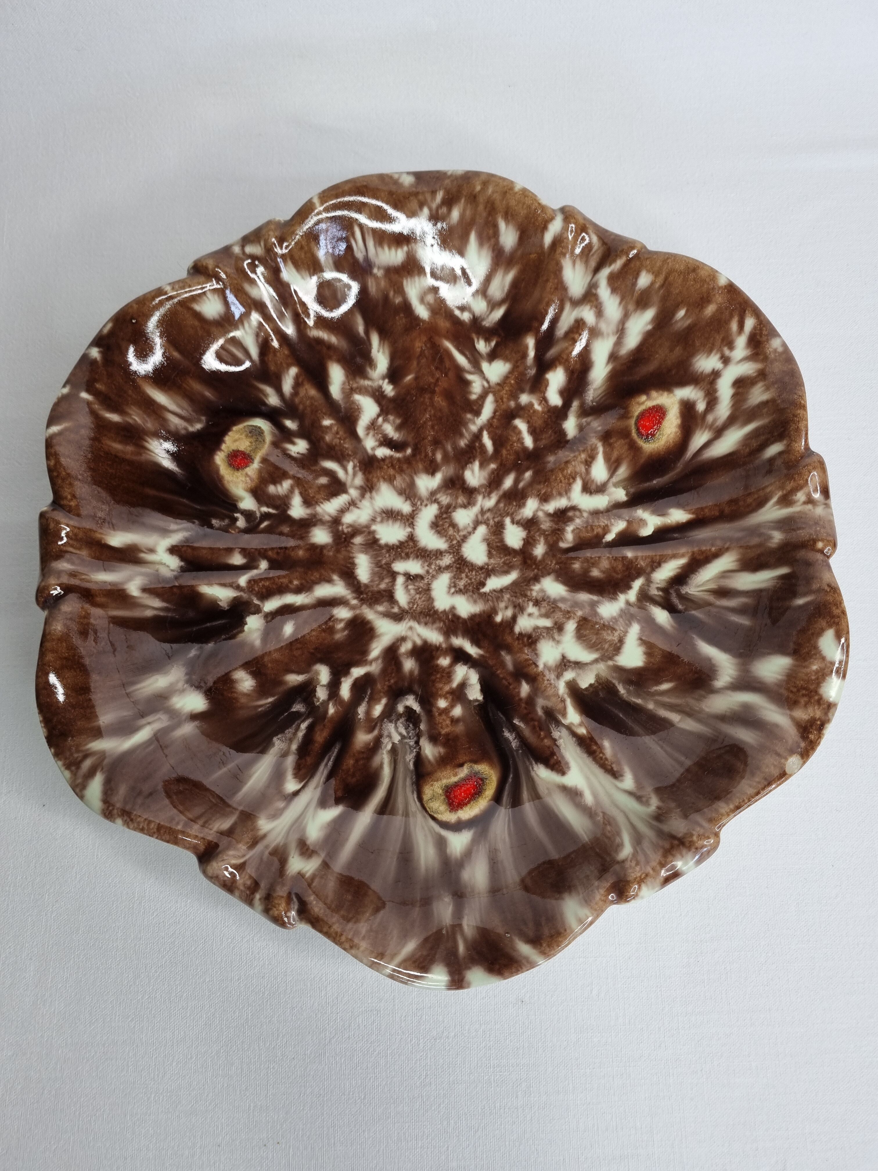 Enamelled ceramic fruit cup, Germany, 28 cm