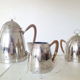 Coffee maker, milk pot and sugar bowl set