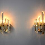 Pair of Venini glass wall lamps, Italy, 1970