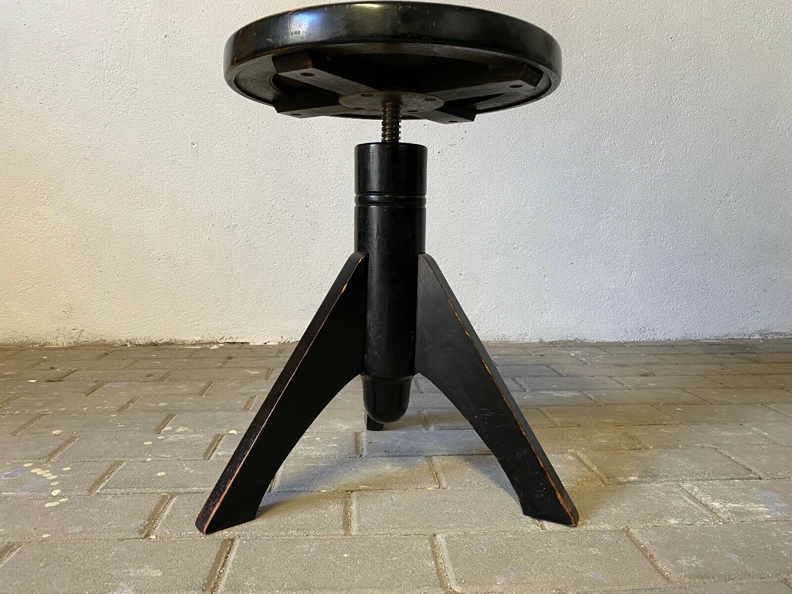 Leather and chain piano stool 1930