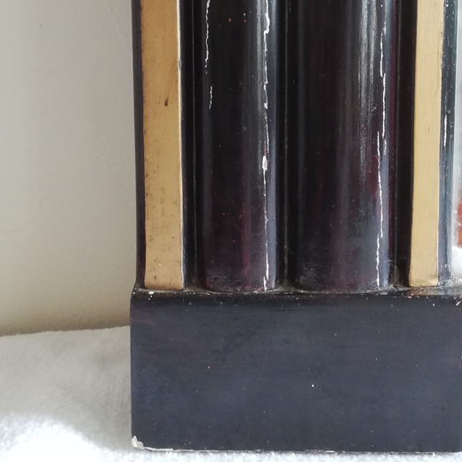 Old wood and stucco art deco mirror 100x155cm