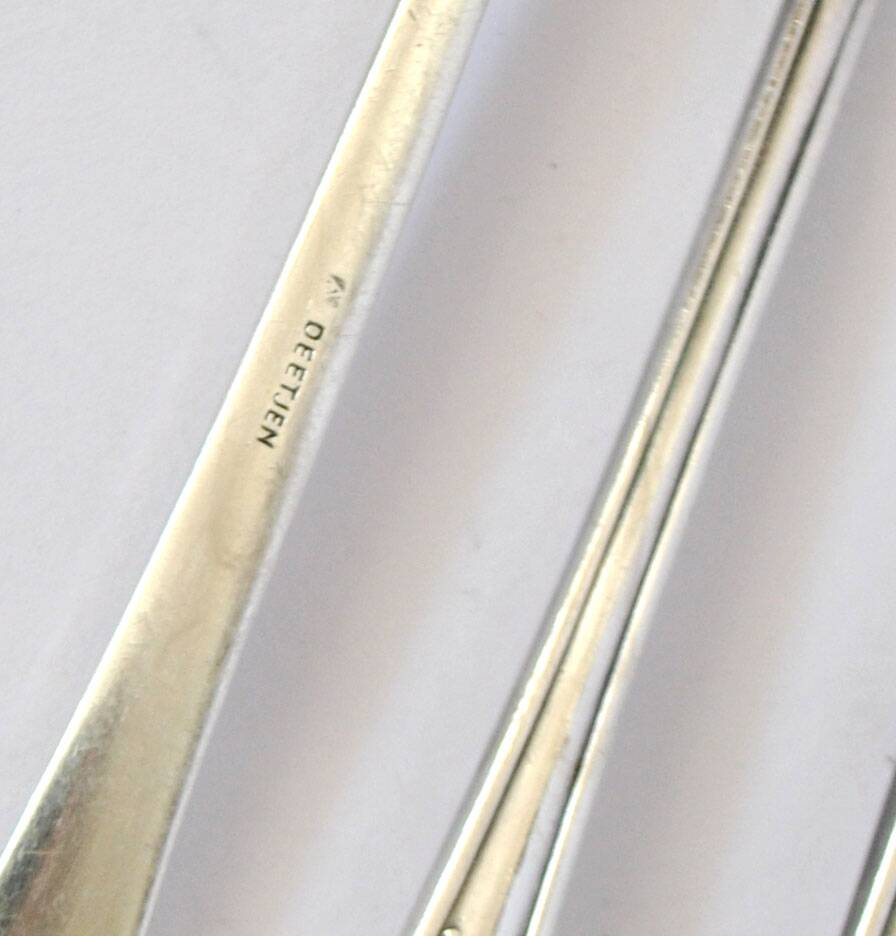 DEETJEN Set of 5 silver-plated lobster picks with pearl handle