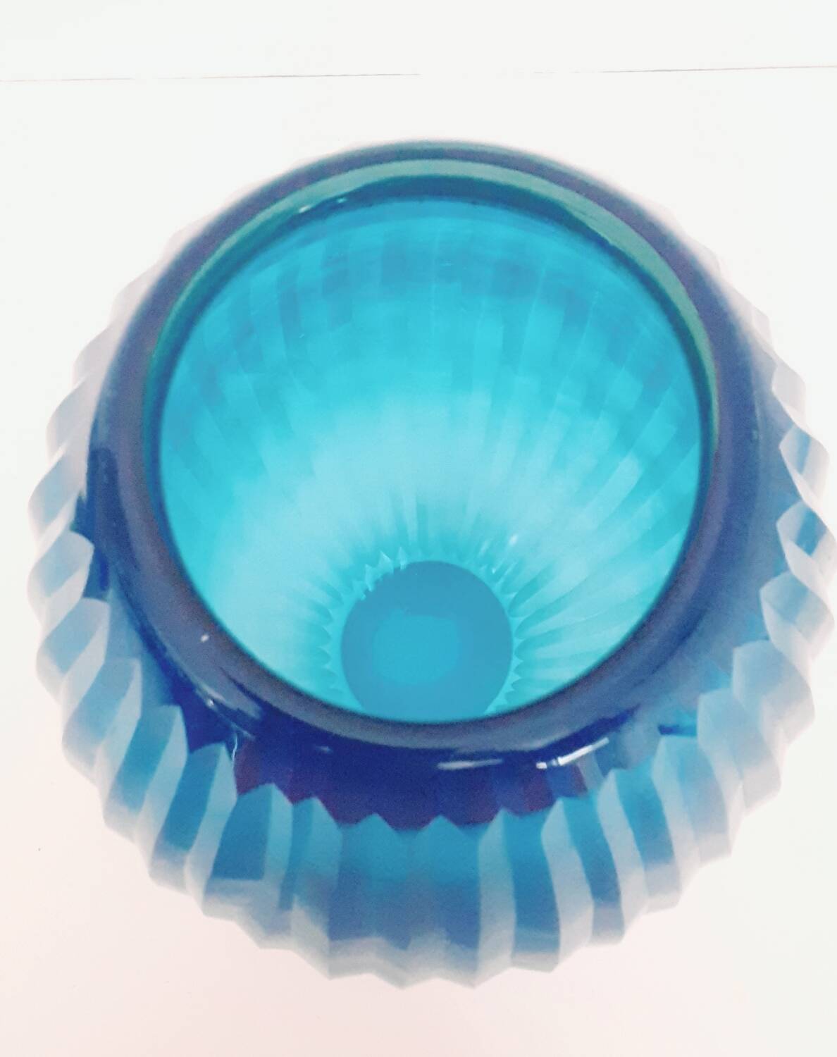 Antique turquoise glass vase