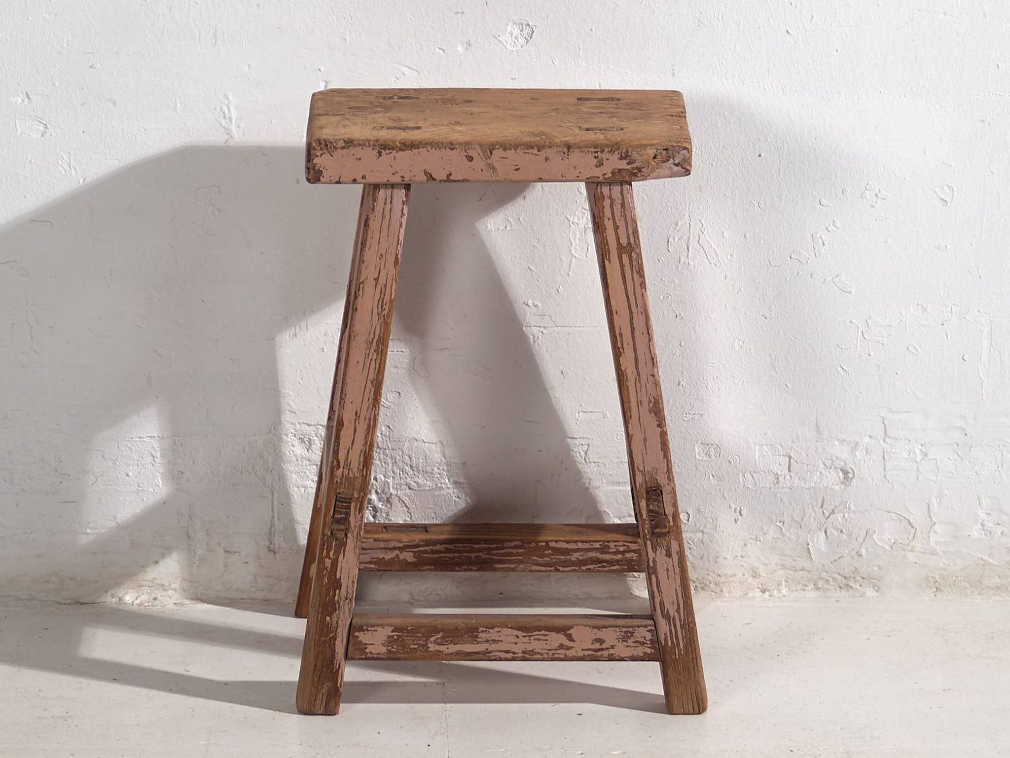 Tabouret ancien à patine rose (c.1900) #8