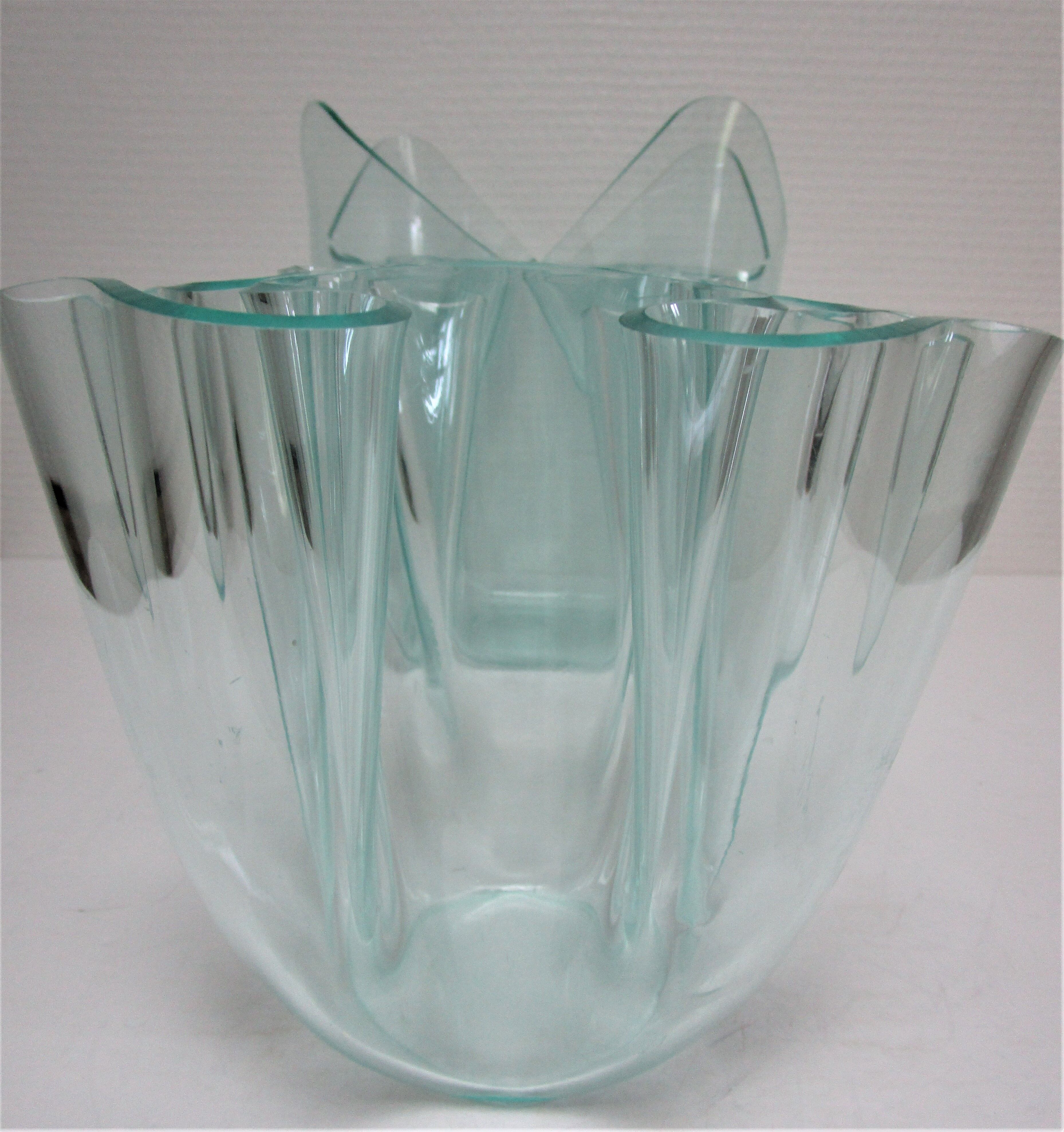 Two vases handkerchiefs Guzzini plexiglass lucite design 70s