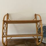 Vintage bamboo rattan shelf