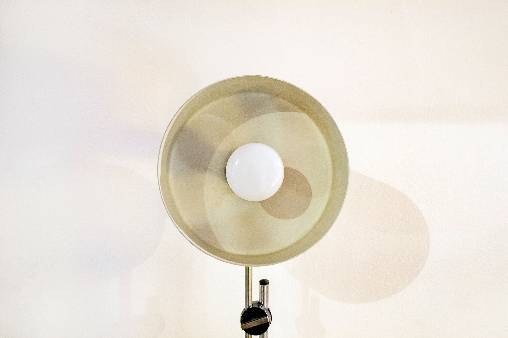 Directional lamp in golden, chromed, marble metal. Italy 60s