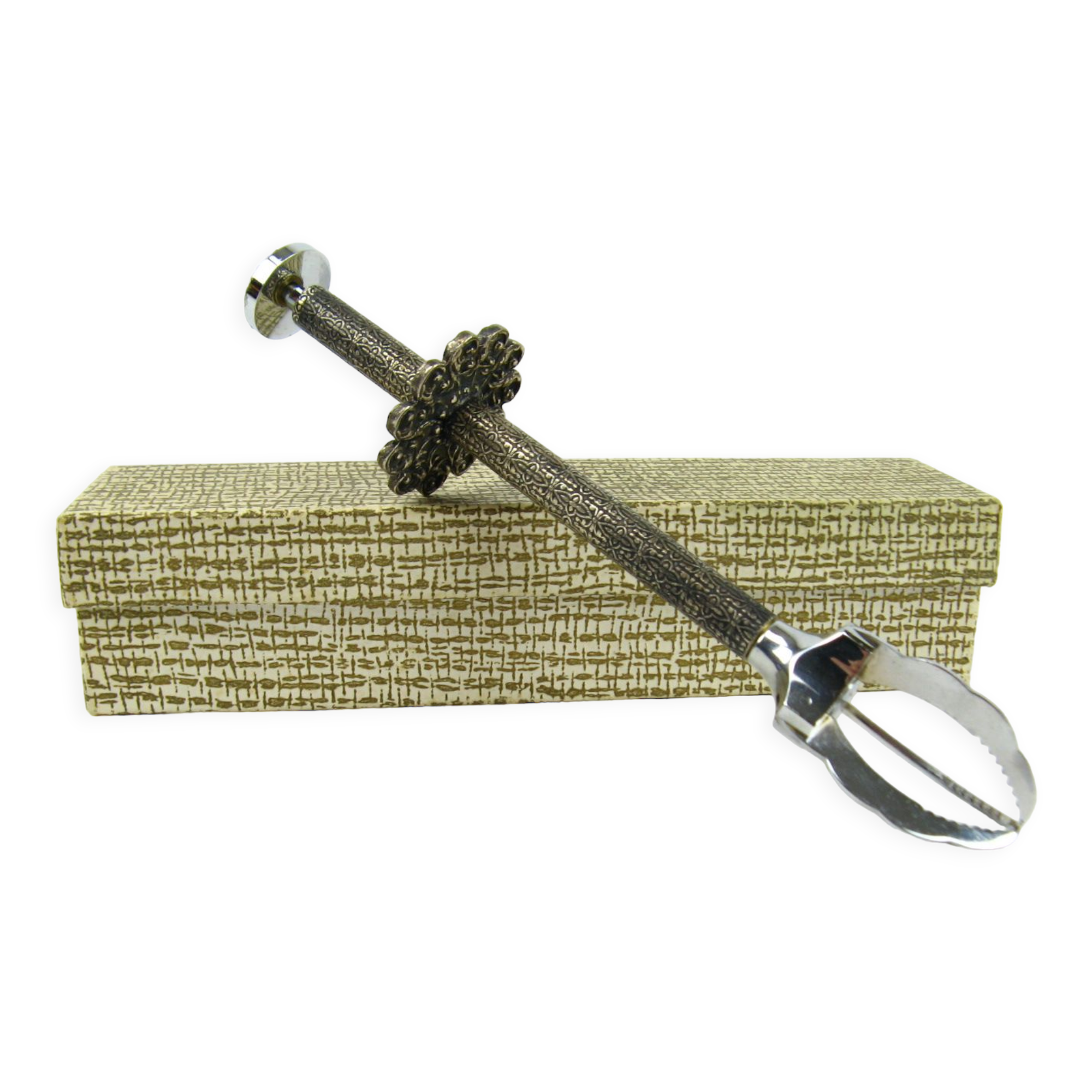 Sugar tongs in its case