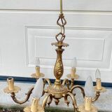 Lustre laiton à 6 branches style Louis XV