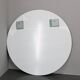 Large 1980s Italian smoke-tinted round mirror with white geometric segment