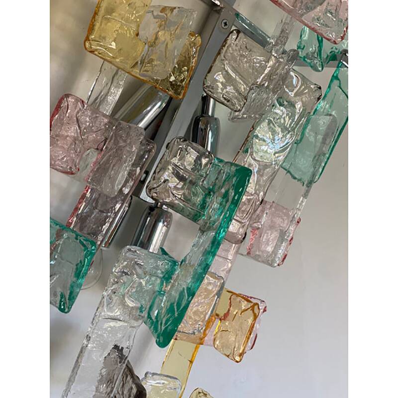 Contemporary Multicolors “Handmade C” Wall Sconce in Venini Style