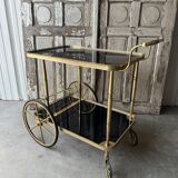 Vintage black and gold rolling trolley