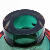 Sommerso vase in green Murano glass 1970