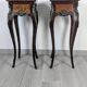 Pair of Louis XV bedside tables with marquetry and gilded bronzes