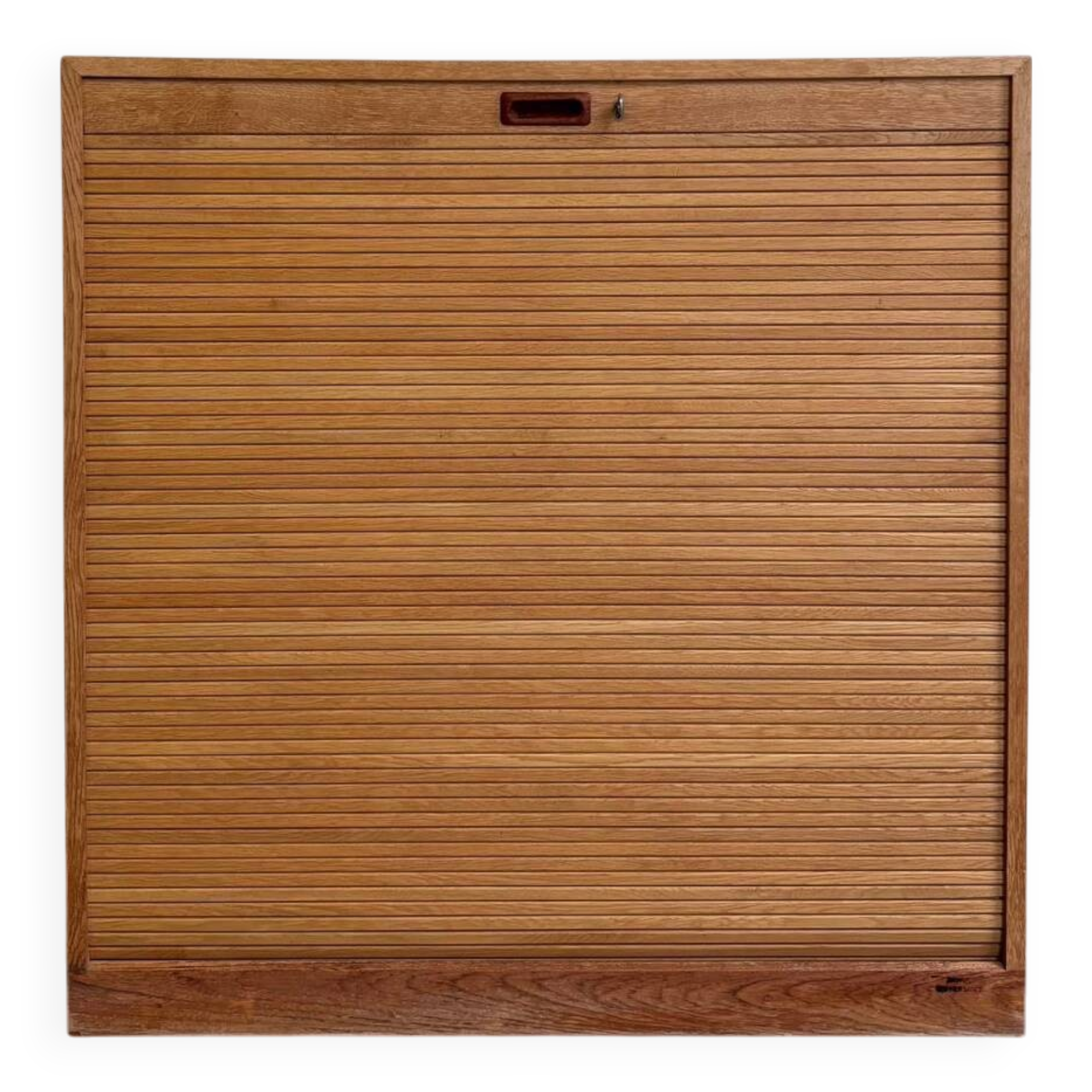 Vintage tambour cabinet - archive in oak