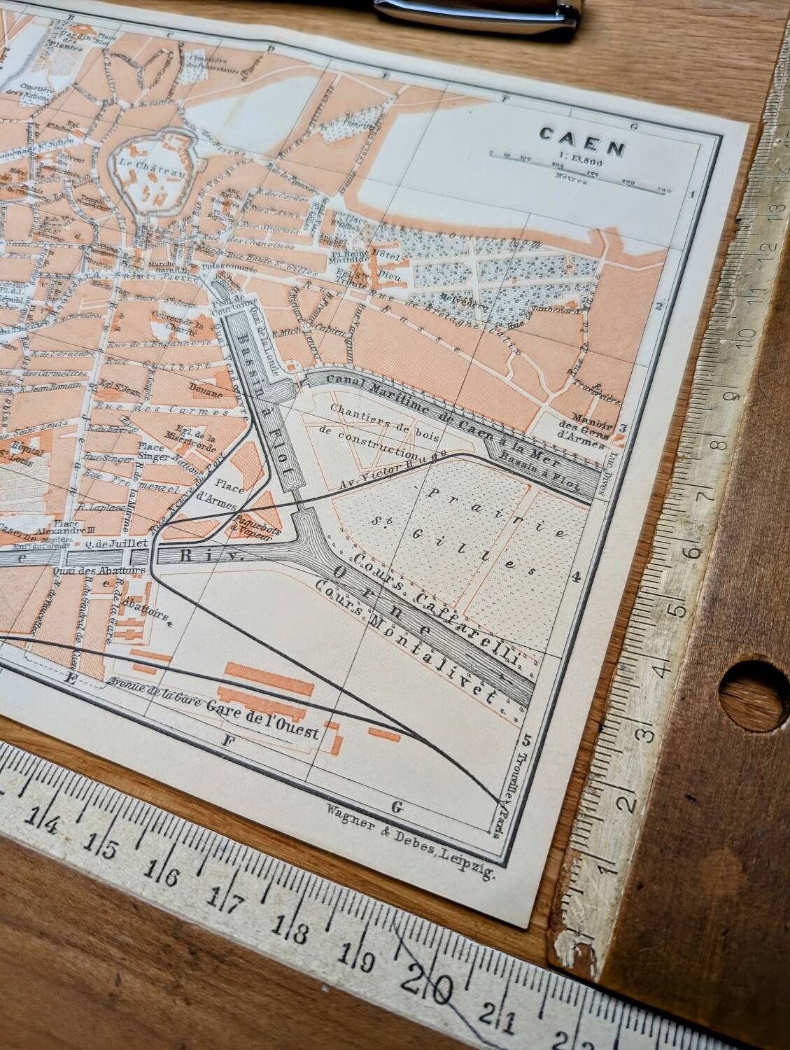 Imprimée en 1902, carte de Caen.